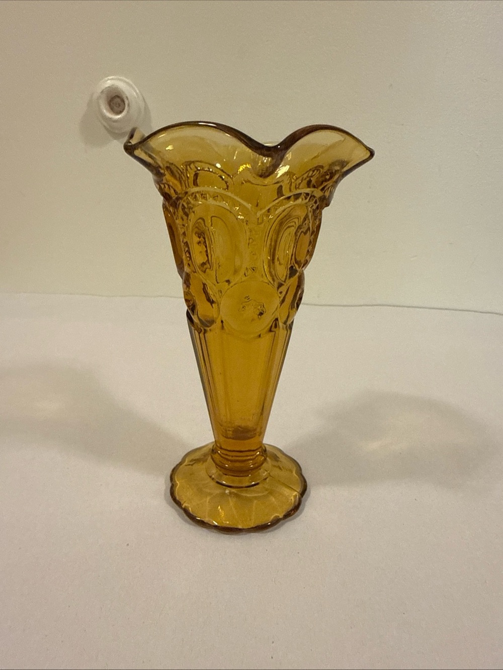 Vintage LE smith Glass Ruffled Vase